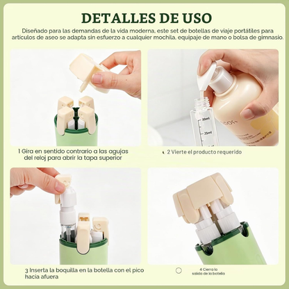 Dispensador de viaje 4 en 1